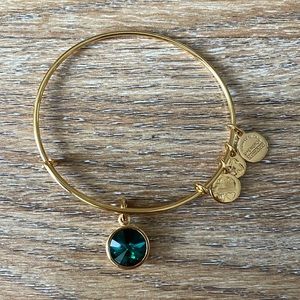 Alex and Ani Birthstone Expandable Charm Bracelet Emerald Green